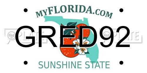 GRED92 Florida License Plate