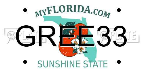 GREE33 Florida License Plate