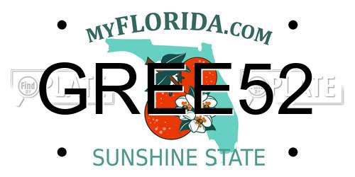 GREE52 Florida License Plate