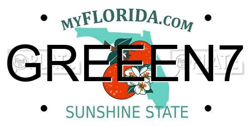 GREEEN7 Florida License Plate