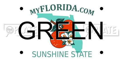 GREEN Florida License Plate