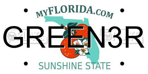 GREEN3R Florida License Plate