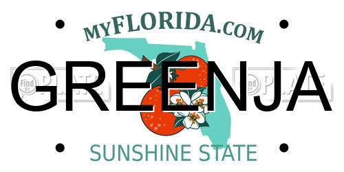 GREENJA Florida License Plate