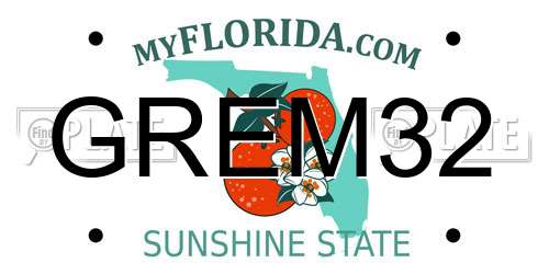 GREM32 Florida License Plate
