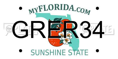 GRER34 Florida License Plate
