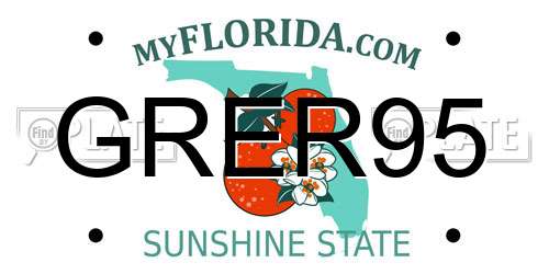 GRER95 Florida License Plate