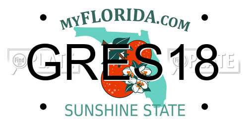 GRES18 Florida License Plate