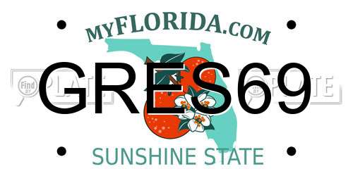 GRES69 Florida License Plate