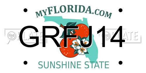 GRFJ14 Florida License Plate