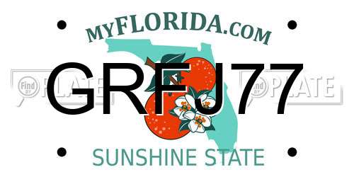 GRFJ77 Florida License Plate