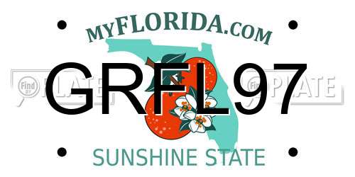GRFL97 Florida License Plate