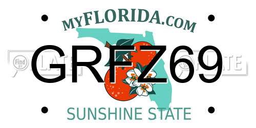 GRFZ69 Florida License Plate