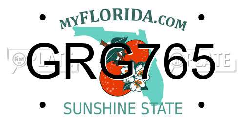 GRG765 Florida License Plate