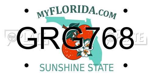 GRG768 Florida License Plate