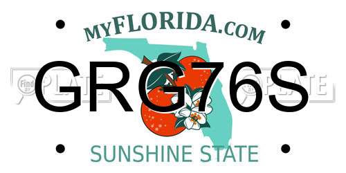 GRG76S Florida License Plate