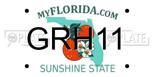 GRH11 Florida License Plate