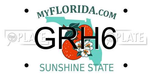 GRH6 Florida License Plate