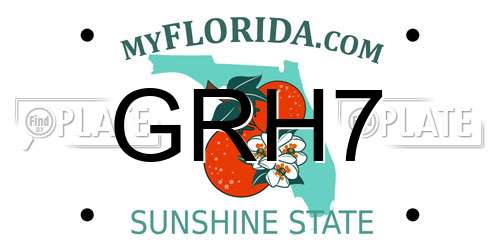 GRH7 Florida License Plate