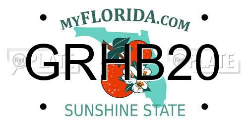 GRHB20 Florida License Plate
