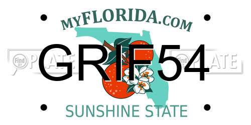 GRIF54 Florida License Plate