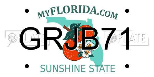 GRJB71 Florida License Plate