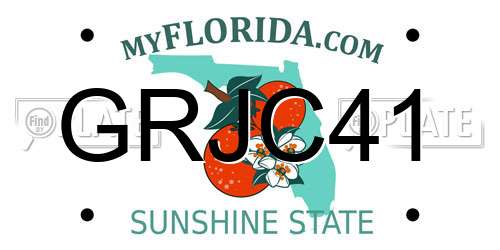 GRJC41 Florida License Plate