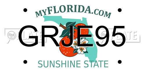 GRJE95 Florida License Plate