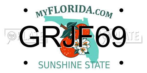GRJF69 Florida License Plate