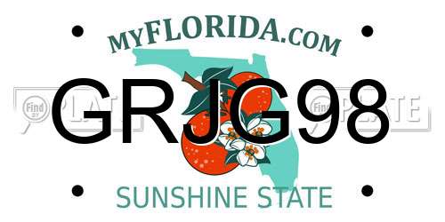 GRJG98 Florida License Plate