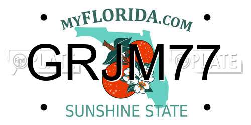 GRJM77 Florida License Plate
