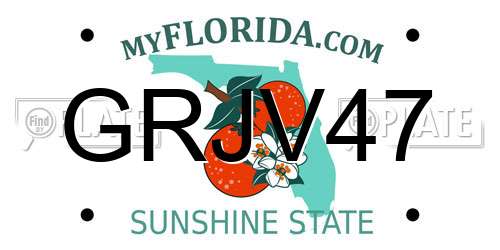 GRJV47 Florida License Plate