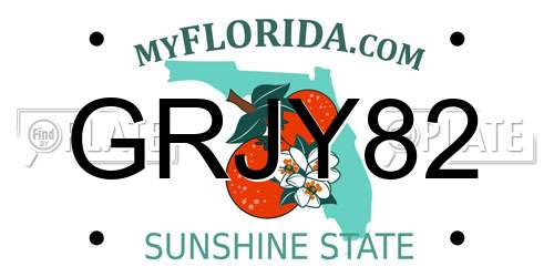 GRJY82 Florida License Plate