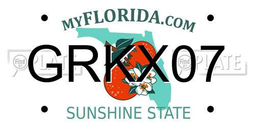 GRKX07 Florida License Plate