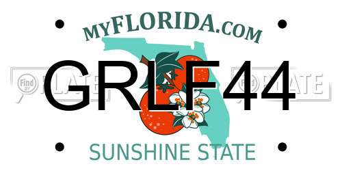 GRLF44 Florida License Plate