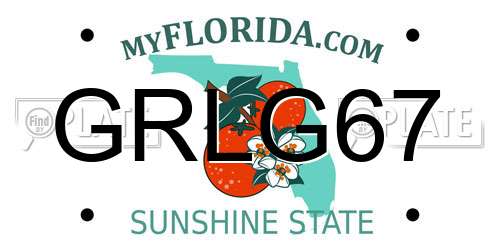 GRLG67 Florida License Plate