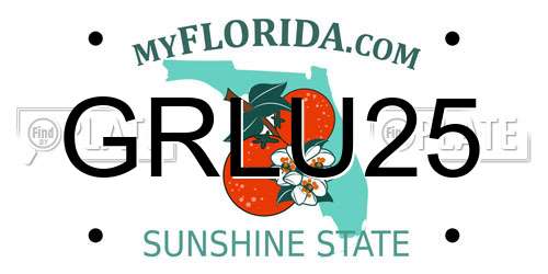 GRLU25 Florida License Plate