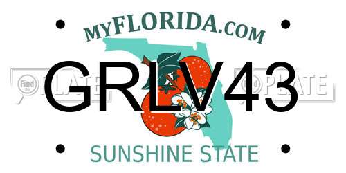 GRLV43 Florida License Plate