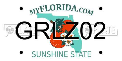 GRLZ02 Florida License Plate