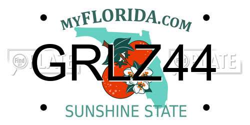 GRLZ44 Florida License Plate