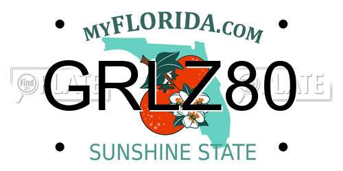 GRLZ80 Florida License Plate