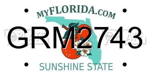 GRM2743 Florida License Plate