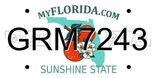 GRM7243 Florida License Plate