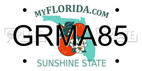 GRMA85 Florida License Plate