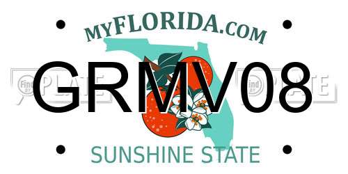 GRMV08 Florida License Plate