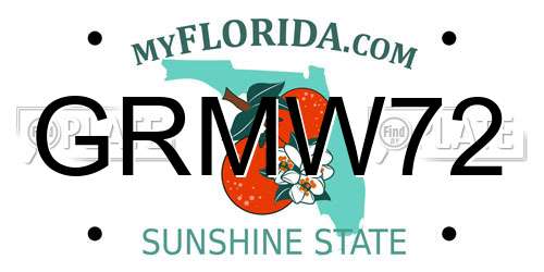 GRMW72 Florida License Plate
