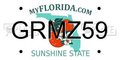 GRMZ59 Florida License Plate