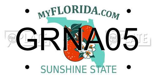 GRNA05 Florida License Plate