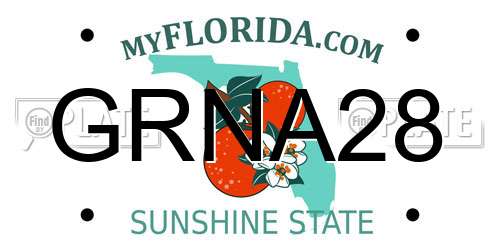 GRNA28 Florida License Plate