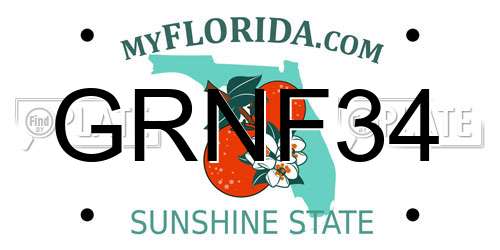 GRNF34 Florida License Plate