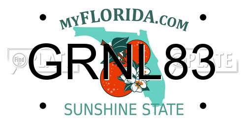 GRNL83 Florida License Plate